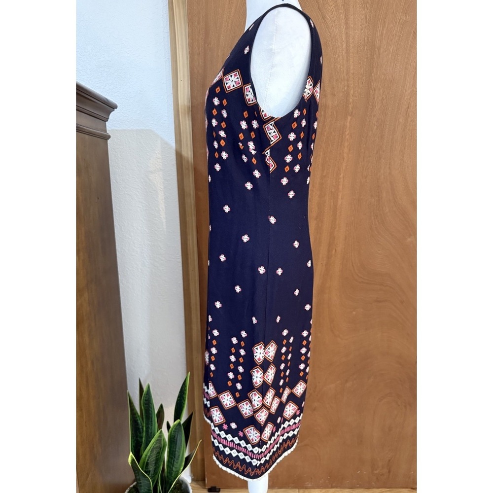 Shift Dress Navy Knee Sleeveless Sz 10 NorthStyle Ethnic Inspired 90's Mom Y2K - Picture 5 of 16